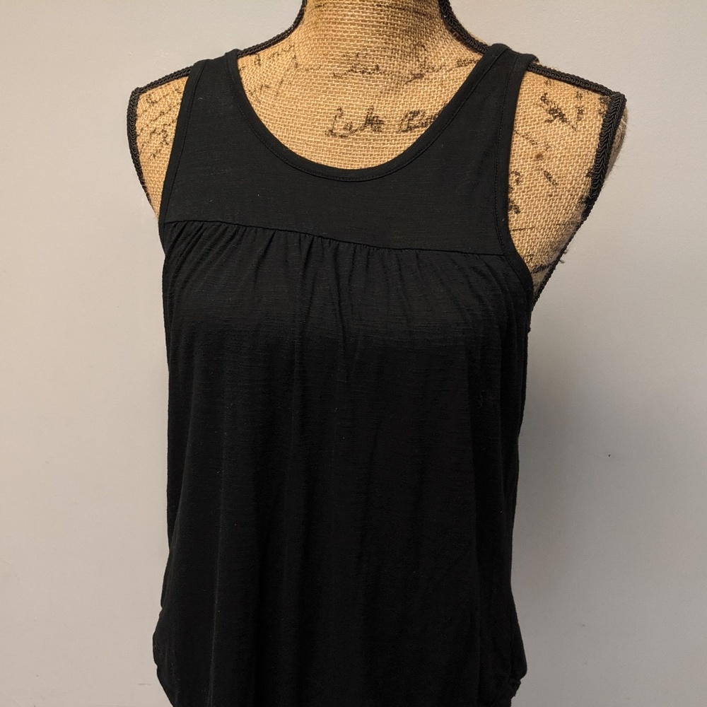 Black Dress Tank with Gold Zipper